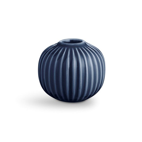 Portacandele in porcellana blu scuro Hammershoi, ⌀ 7,5 cm - Kähler Design