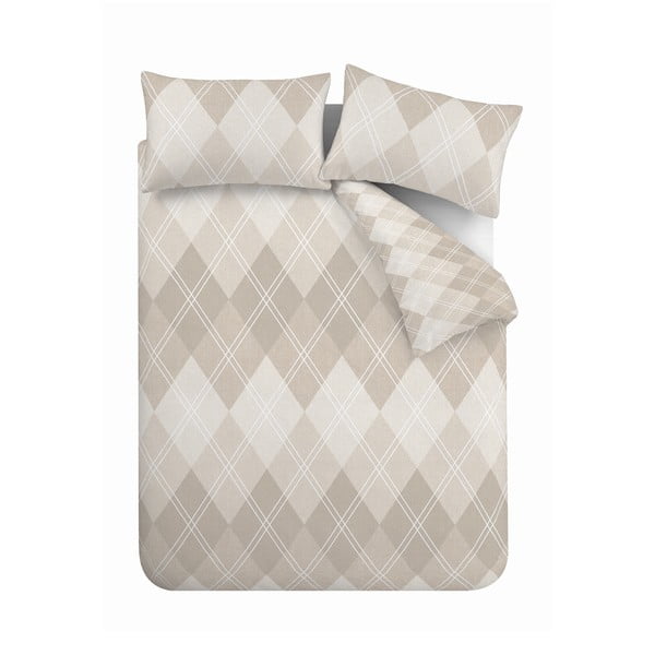 Biancheria da letto singola beige 135x200 cm Argyle - Catherine Lansfield