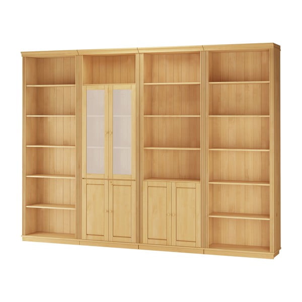 Libreria in legno di pino di colore naturale 296x223 cm Anita - Støraa-image-2