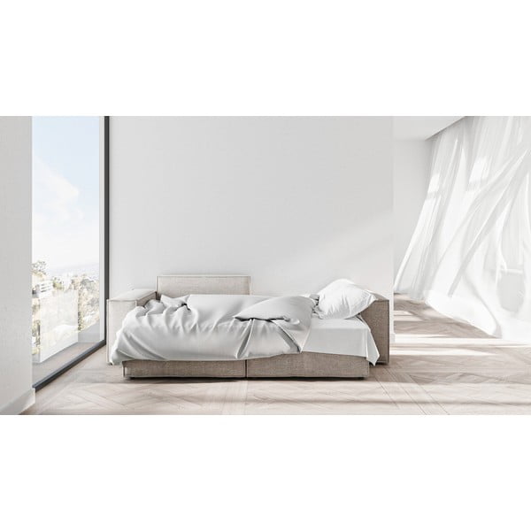 Divano letto angolare grigio e beige (variabile) Melow - Ghado-image-4