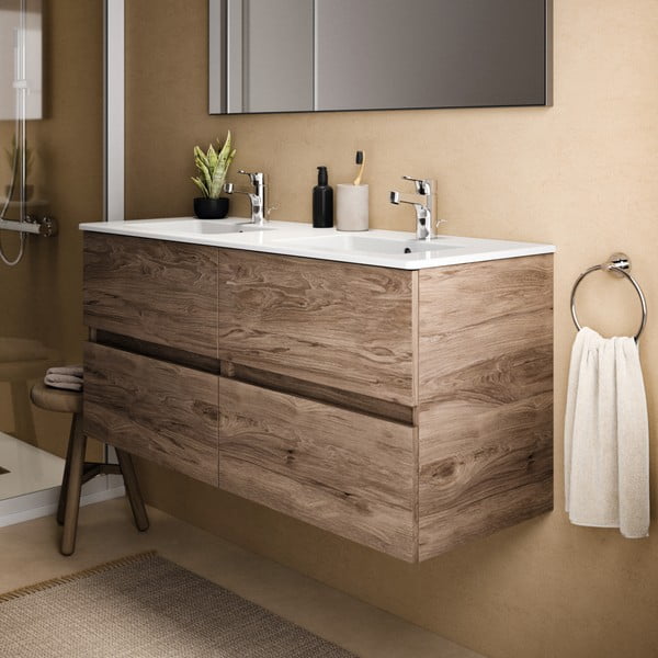 Mobile a sospensione per sottolavabo in noce naturale 120x55 cm Eurovit+ - Ideal Standard-image-4