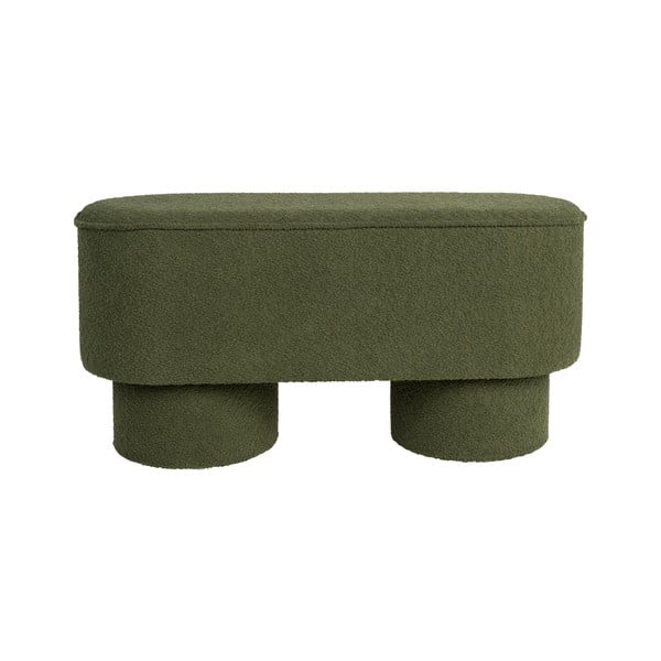 Panchina verde con rivestimento in bouclé Marcos – White Label