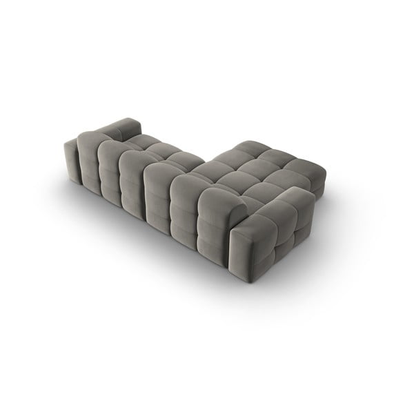 Divano angolare in velluto grigio (angolo sinistro) Kendal - Micadoni Home-image-4