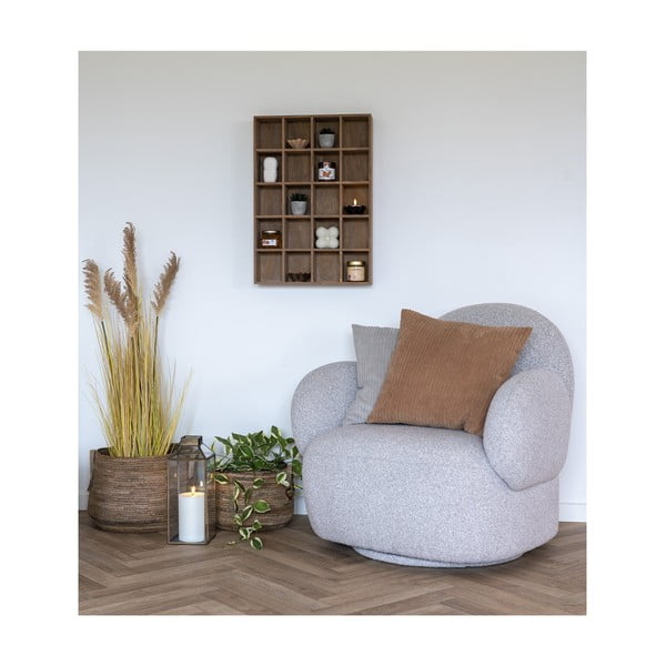 Poltrona grigio chiaro in tessuto bouclé Messina - House Nordic-image-3