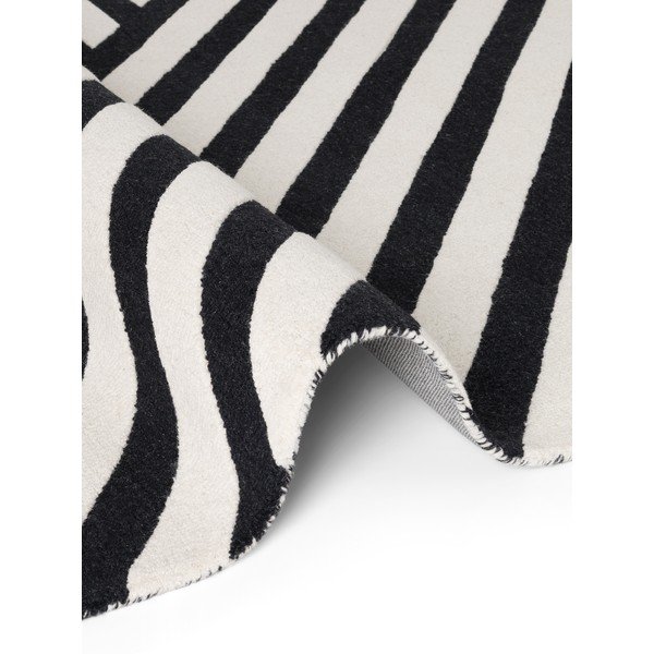 Tappeto bianco e nero in lana tessuto a mano 120x180 cm Stryve Noir – Elle Decoration-image-4