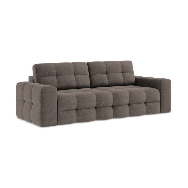 Divano marrone allungabile con rivestimento in bouclé 255 cm Milu – Makamii-image-1