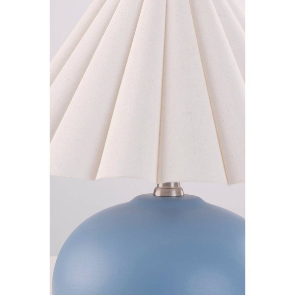 Lampada da tavolo bianca/blu in ceramica (altezza totale 34 cm) Crasso – Jotex-image-3