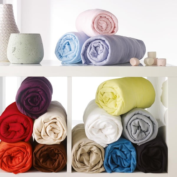 Lenzuolo elasticizzato in jersey rosa 160x200 cm Jersy - douceur d'intérieur-image-3