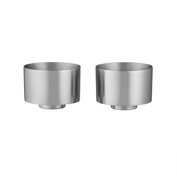 Tazzine in set con parete doppia argentate in acciaio inox 2 pz Makoto Steel – Blomus