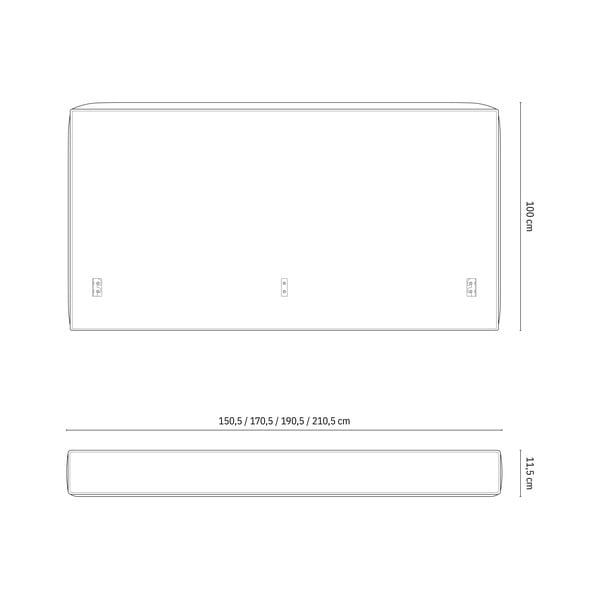 Testiera grigio chiaro in imbottito 209x100 cm Olivia – Micadoni -image-4