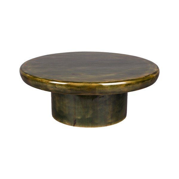Tavolino da salotto rotondo verde in mango massiccio ø 60 cm Mush – Dutchbone