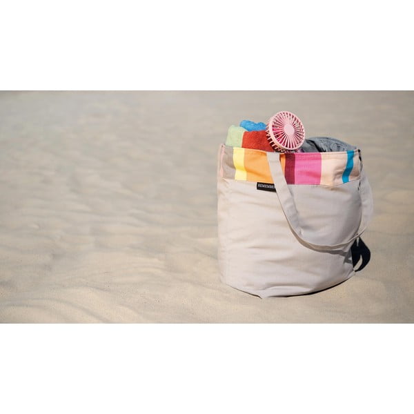 Borsa da spiaggia in cotone grigio Marina - Remember-image-1