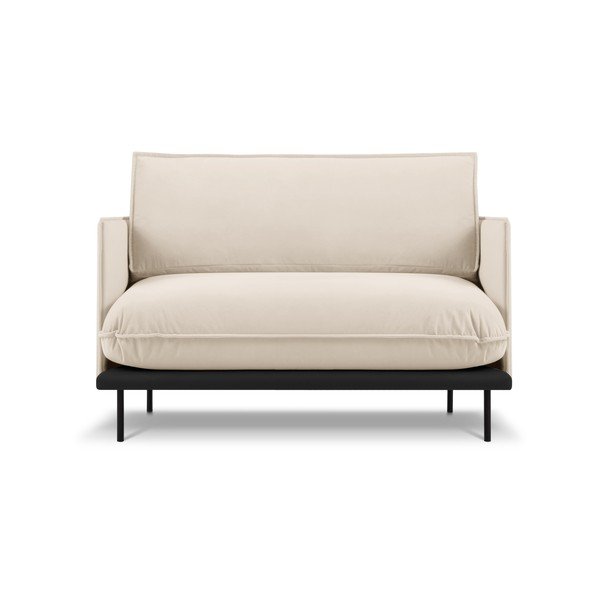 Poltrona in velluto beige Auguste - Interieurs 86