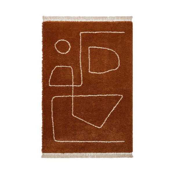 Tappeto rosso in terracotta , 160 x 220 cm Boho - Think Rugs