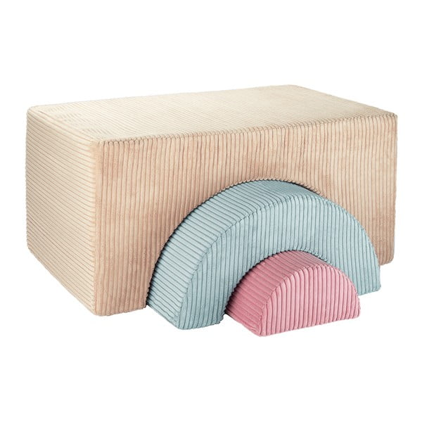 Gioco per psicomotricità marrone chiaro in velluto a coste 3 pz altezza totale 37 cm 75x49 cm Rainbow Montessori – Wigiwama