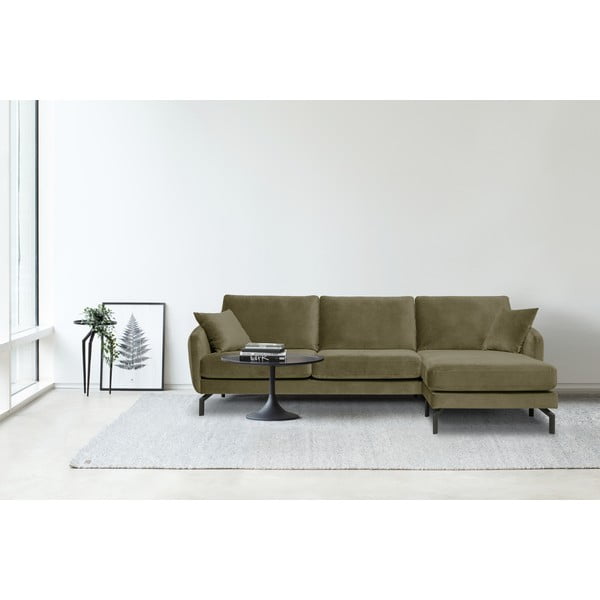 Divano angolare in velluto verde (angolo sinistro) Magic - Scandic-image-1