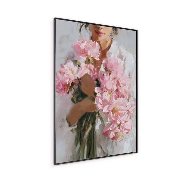 Dipinto stampato con cornice inclusa/dipinto su tela 70x100 cm Floral Embrace – Styler-image-4