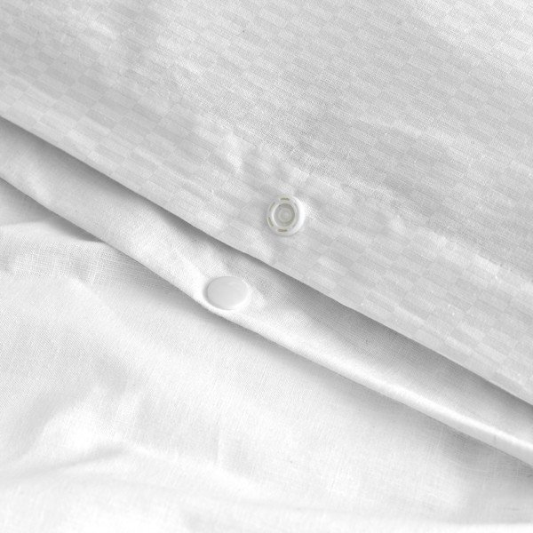 Copripiumino in cotone bianco e verde per letto singolo 140x200 cm Corymbia - Blanc-image-4