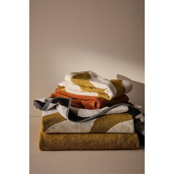 Asciugamano giallo/color crema in cotone 50x70 cm Waves – Jotex-image-4