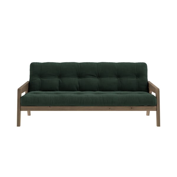 Divano letto in velluto a coste verde 204 cm Grab - Karup Design