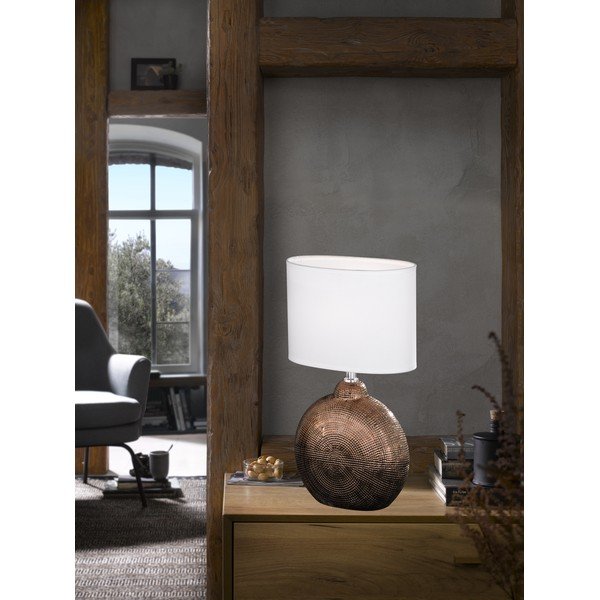 Lampada da tavolo bianco-marrone, altezza 36 cm Foro - Fischer & Honsel-image-3