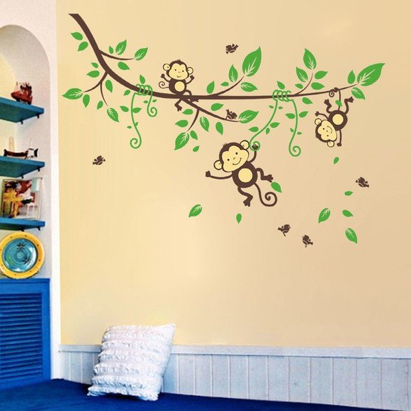 Adesivo murale Scimmie sull'albero - Ambiance-image-1
