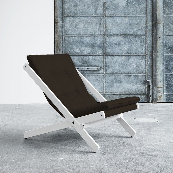 Skládací křeslo Karup Boogie White/Choco Brown