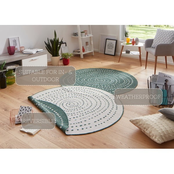 Tappeto bifacciale verde per esterni, Ø 200 cm Bali - NORTHRUGS-image-4