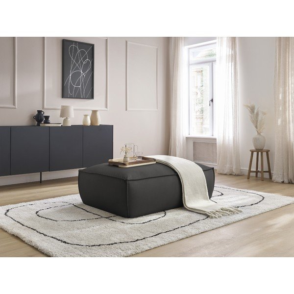 Poggiapiedi in similpelle nera Boheme - Bobochic Paris-image-1