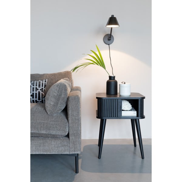 Comodino nero con effetto frassino Barbier – Zuiver-image-1