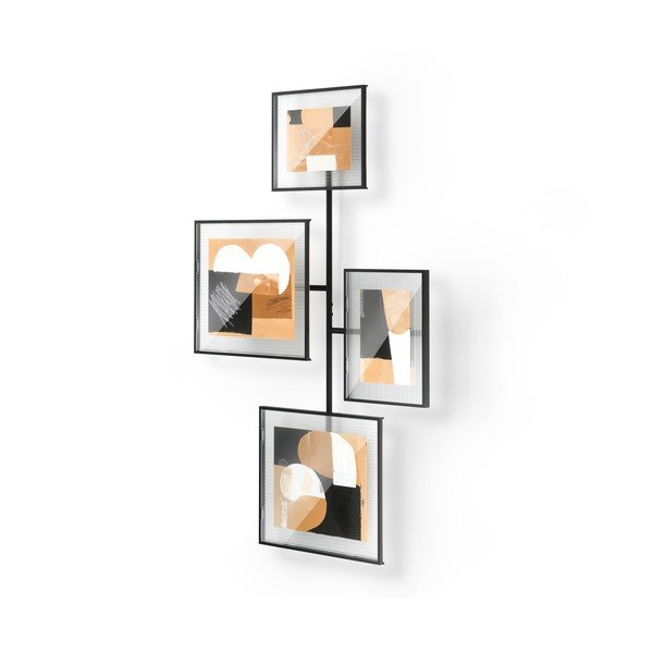Cornice nera lucida in metallo/in vetro da appendere 57x99 cm Flute – Umbra