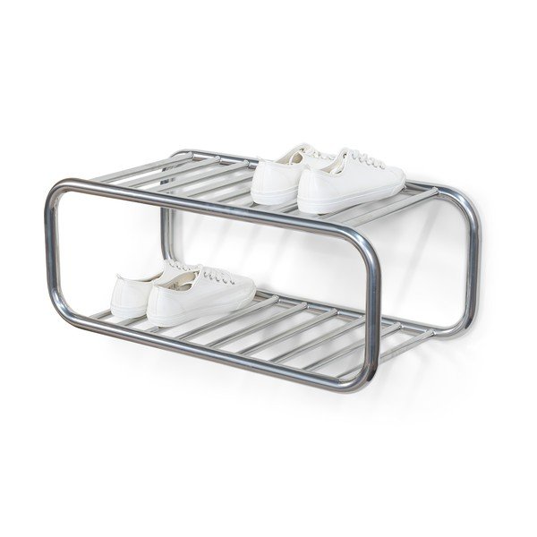 Scarpiera argentata in metallo da parete 72x28x35 cm Retro – Spinder Design-image-3