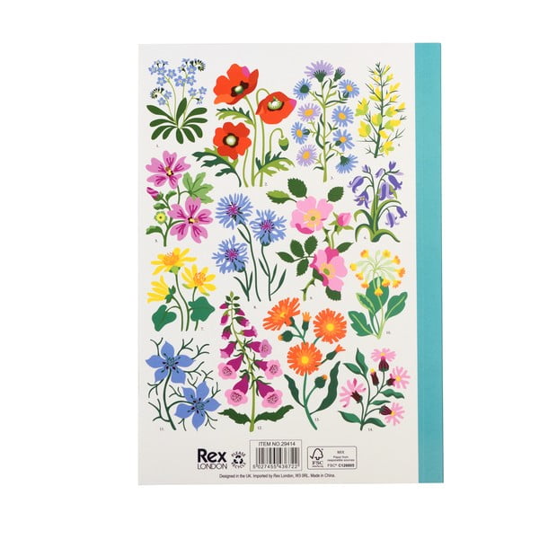 Quaderno 60 pagine formato A5 Wild Flowers - Rex London-image-2