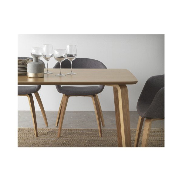 Sedia da pranzo in legno con rivestimento grigio - Geese-image-1