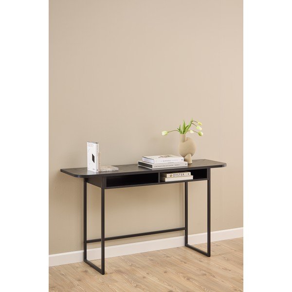 Tavolo consolle nero con effetto frassino 40x140 cm Darlington – Actona-image-1