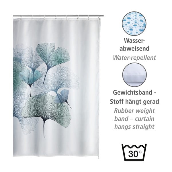 Tenda da doccia lavabile, 180 x 200 cm Ginkgo - Wenko-image-1