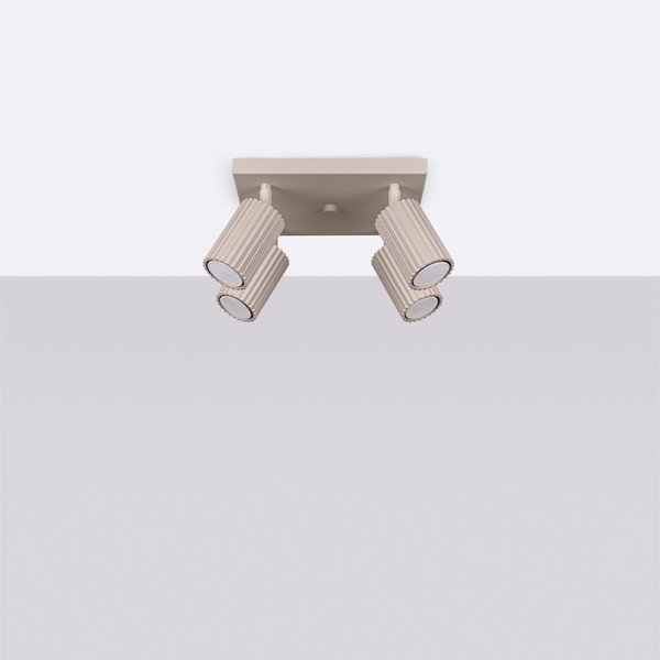 Faretto grigio tortora in metallo ø 6,5 cm Gleam – Sollux-image-2