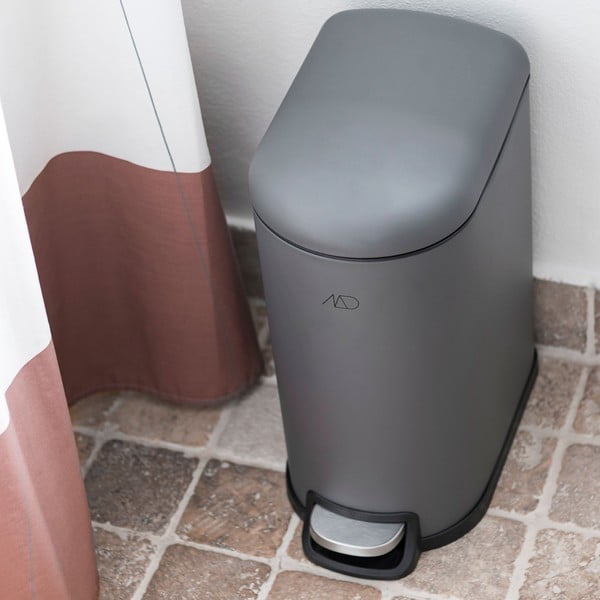 Cestino in metallo a pedale grigio scuro 10 l Walther - Mette Ditmer Denmark-image-2