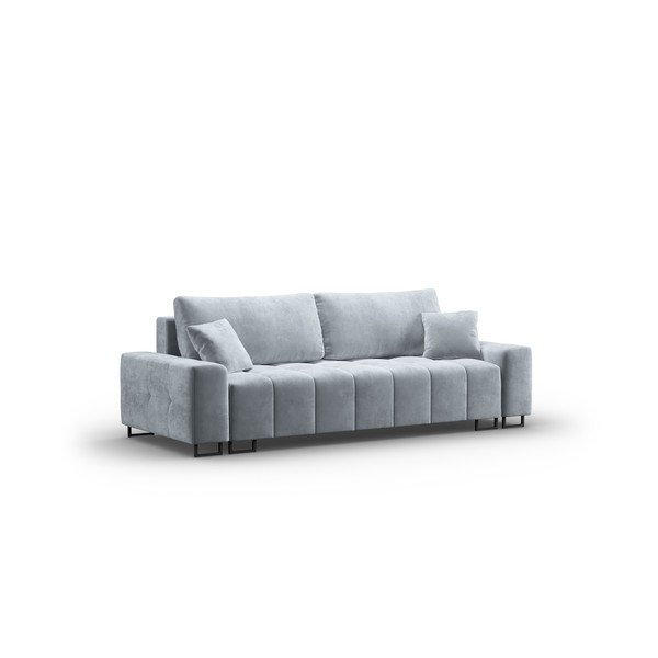 Divano azzurro allungabile con contenitore e rivestimento in velluto 250 cm Wicklow – Cosmopolitan Design-image-2