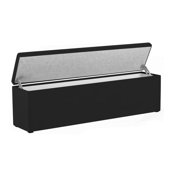 Pouf nero Ancona, 200 x 46 cm - Mazzini Sofas-image-3