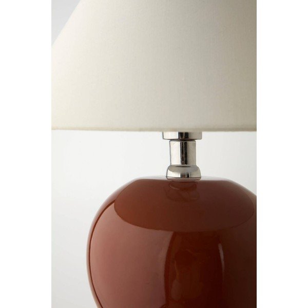 Lampada da tavolo marrone/color crema in ceramica (altezza totale 29 cm) Karamell – Jotex-image-4