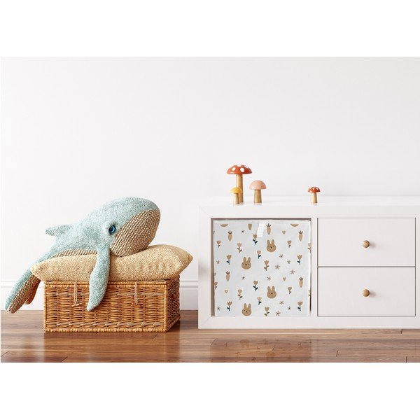 Organizzatore di giocattoli per bambini in tessuto bianco 32x32x32 cm Sweet Bunnies - Butter Kings-image-2