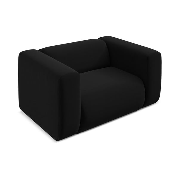 Poltrona nera con rivestimento in velluto Ekahi – Makamii-image-3