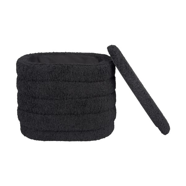 Pouf ovale nero con contenitore Cuddly - Leitmotiv