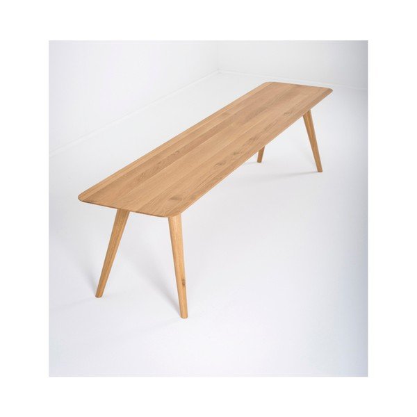 Lavice z masivního dubového dřeva Gazzda Stafa, délka 140 cm