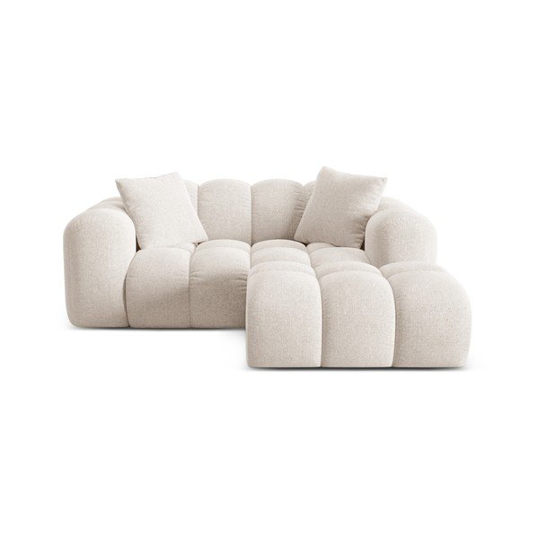 Divano angolare color crema (con penisola a destra/con chaise lounge) con rivestimento in ciniglia Treno – Cosmopolitan Design