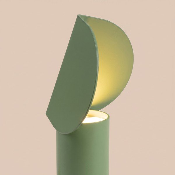 Lampada da tavolo LED color salvia in alluminio (altezza totale 15 cm) BISCUIT – Thoro-image-3