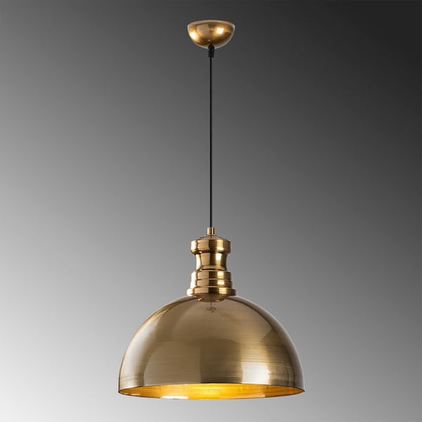 Lampadario dorato con paralume in metallo ø 40 cm Vamp – Opviq lights-image-1