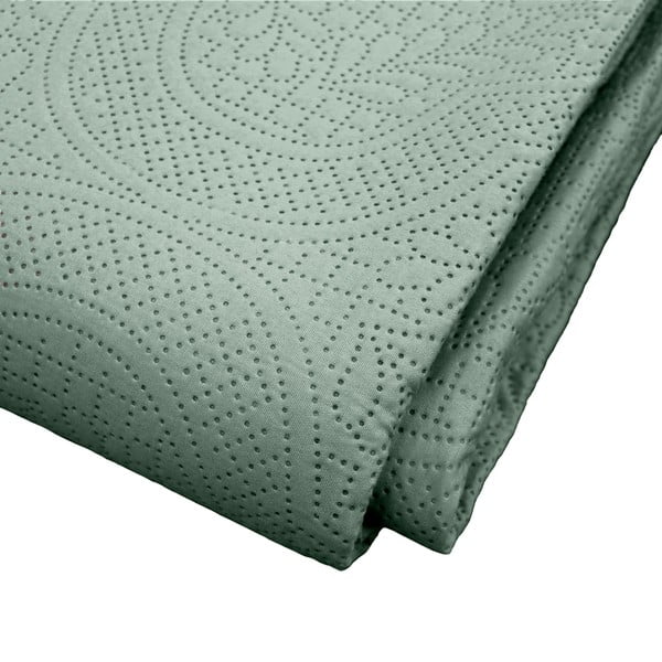 Set con copriletto e federa verde in microfibra 240x260 cm Romane – douceur d'intérieur-image-2