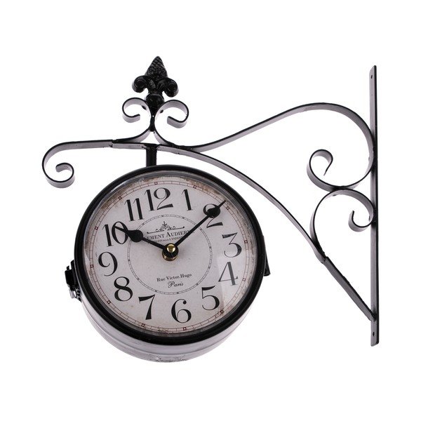 Orologio da appendere bifacciale nero, lunghezza 31 cm - Dakls